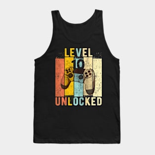 Kids 10th Birthday Level 10 Unlocked Video Gamer Tank Top